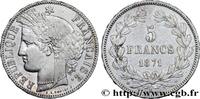 FRANCE 5 francs Cérès, sans légende GOUVERNEMENT DE LA DÉFENSE NATIONALE Bordeaux 1871 (37mm, 24,86g, 6h) -