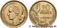 FRANCE 20 francs Georges Guiraud, 4 faucilles IV REPUBLIC Beaumont-Le-Roger 1950 (23,51mm, 4,05g, 6h) -