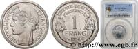 FRANCE 1 franc Morlon, légère V REPUBLIC Beaumont-Le-Roger 1958 (23mm, 1,3g, 6h) -
