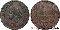 FRANCE 5 centimes Cérès III REPUBLIC Bordeaux 1872 (25mm, 5,23g, 6h) -