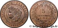 FRANCE 5 centimes Cérès III REPUBLIC Paris 1874 (25mm, 5,02g, 6h) -