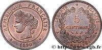 FRANCE 5 centimes Cérès III REPUBLIC Paris 1890 (25mm, 5,03g, 6h) -