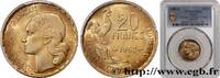 FRANCE 20 francs Georges Guiraud, 3 faucilles IV REPUBLIC Beaumont-Le-Roger 1950 (23,5mm, 4g, 6h) -