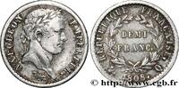 FRANCE Demi-franc Napoléon Ier tête laurée, République fr PREMIER EMPIRE / FIRST FRENCH EMPIRE Perpignan 1808 (18mm, 2,50g, 6h) -