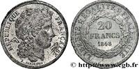 FRANCE Concours de 20 francs, essai de Farochon II REPUBLIC Paris 1848 (21mm, 2,77g, 6h) -