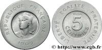 FRANCE Essai de 5 centimes Rude en aluminium III REPUBLIC Paris 1909 (18,97mm, 1,08g, 6h) -