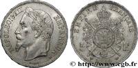 FRANCE 5 francs Napoléon III, tête laurée SECOND EMPIRE Strasbourg 1869 (37mm, 24,90g, 6h) -