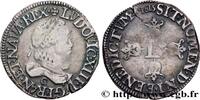 FRANCE Demi-franc au grand buste lauré et au col fraisé LOUIS XIII Saint-Lô 1615 (28,5mm, 6,99g, 8h) -
