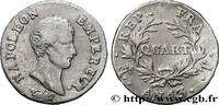 FRANCE Quart (de franc) Napoléon Empereur, Calendrier rév PREMIER EMPIRE / FIRST FRENCH EMPIRE Nantes 1805 (15mm, 1,21g, 6h) -