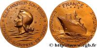 FRANCE Médaille, Paquebot France MER ET MARINE : PAQUEBOTS, NAVIRES, BATEAUX 76 - Le Havre 1962 (53,5mm, 73,86g, 12h) -
