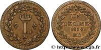 FRANCE Un décime à l’L couronnée LOUIS XVIII Strasbourg 1814 (32mm, 23,05g, 6h) -