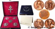 FRANCE Coffret de 5 médailles, Cinquantenaire de la fin d SECONDE GUERRE WWII 1994 (67,5mm, 1906,38g, 12h) -
