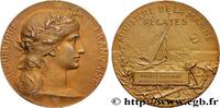 FRANCE Médaille, Régates MER ET MARINE : PAQUEBOTS, NAVIRES, BATEAUX 33 - Bordeaux 1908 (31,5mm, 15,60g, 12h) -