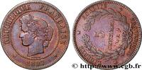 FRANCE 5 centimes Cérès, Fautée coins tournés -14 min/-84 III REPUBLIC Paris 1897 (25mm, 4,79g, 3h) -