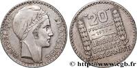 FRANCE 20 francs Turin, Fautée coins tournés -3 min/-18° III REPUBLIC 1937 (35mm, 19,92g, 5h) -