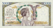 FRANCE 5000 Francs VICTOIRE Impression à plat FRANCE 5000 Francs VICTOIRE Impression à plat 1941 VF+ -