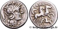 THE REPUBLIC (280 BC to 27 BC) Denier DOMITIA Rome 128 AC. (17,5mm, 3,37g, 7h) -