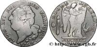 FRANCE Écu dit au génie, type FRANÇOIS LOUIS XVI Rouen 1792 (38mm, 27,18g, 6h) -
