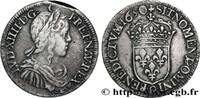FRANCE Demi-écu, portrait à la mèche longue LOUIS XIV THE SUN KING Rennes 1650 (32mm, 13,51g, 6h) -