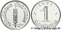 FRANCE 1 centime Épi, frappe monnaie V REPUBLIC Pessac 1991 (15mm, 1,65g, 6h) -