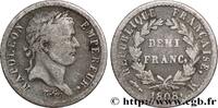 FRANCE Demi-franc Napoléon Ier tête laurée, République fr PREMIER EMPIRE / FIRST FRENCH EMPIRE Bordeaux 1808 (18mm, 2,31g, 6h) -