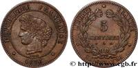 FRANCE 5 centimes Cérès III REPUBLIC Paris 1876 (25mm, 5,08g, 6h) -