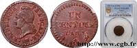FRANCE Un centime Dupré, 7 normal DIRECTOIRE Paris 1799 (18mm, g, 6h) -