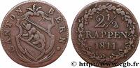 SWITZERLAND - CANTON OF BERN 2 1/2 Rappen SWITZERLAND - CANTON OF BERN 1811 (17,2mm, 1,04g, 6h) -