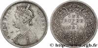 BRITISH INDIA 1 Roupie Victoria BRITISH INDIA Bombay 1862 (30,72mm, 11,46g, 12h) -