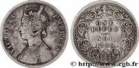 BRITISH INDIA 1 Roupie Victoria BRITISH INDIA Calcutta 1880 (30,5mm, 11,37g, 12h) -
