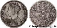 BRITISH INDIA 1 Roupie Victoria BRITISH INDIA Calcutta 1892 (30,5mm, 11,57g, 12h) -