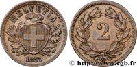 SWITZERLAND 2 Centimes (Rappen) croix suisse SWITZERLAND Paris 1851 (20mm, 2,45g, 12h) -