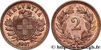 SWITZERLAND 2 Centimes (Rappen) croix suisse SWITZERLAND Berne 1907 (20mm, 2,54g, 12h) -