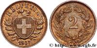 SWITZERLAND 2 Centimes (Rappen) croix suisse SWITZERLAND Berne - B 1937 (20mm, 2,96g, 12h) -
