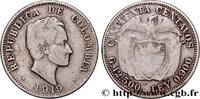 COLOMBIA 50 Centavos emblème Simon Bolivar COLOMBIA Birmingham 1919 (30mm, 12,03g, 6h) -