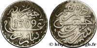 MOROCCO 1 Dirham Hassan I an 1309 MOROCCO Paris 1891 (17mm, 2,75g, 12h) -