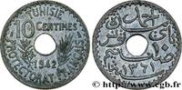 TUNISIA - FRENCH PROTECTORATE 10 Centimes AH 1361 TUNISIA - FRENCH PROTECTORATE Paris 1942 (21mm, g, 6h) -