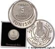 TUNISIA Essai de 5 Francs TUNISIA Paris 1954 (17,92mm, 2,30g, 6h) -