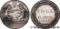 FRANCE Médaille de mariage, Evangile de St Mathieu AMOUR ET MARIAGE 1889 (30mm, 13,93g, 12h) -