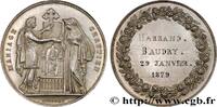 FRANCE Médaille, Mariage chrétien AMOUR ET MARIAGE 1879 (30,5mm, 12,39g, 12h) -