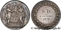 FRANCE Médaille, Mariage chrétien AMOUR ET MARIAGE 1879 (30,5mm, 12,11g, 12h) -