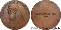 FRANCE Médaille, Fédération française de voile MER ET MARINE : PAQUEBOTS, NAVIRES, BATEAUX 1983 (68,5mm, 112,51g, 12h) -