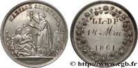 FRANCE Médaille, Mariage chrétien AMOUR ET MARIAGE 1861 (24mm, 4,51g, 12h) -