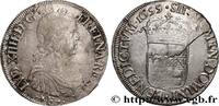 FRANCE Écu de Béarn, portrait à la mèche longue LOUIS XIV THE SUN KING Pau 1655 (38,5mm, 27,12g, 6h) -