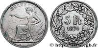 SWITZERLAND 5 Francs Helvetia assise SWITZERLAND Bruxelles 1874 (37mm, 24,90g, 12h) -