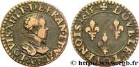 FRANCE Double tournois, type 2 LOUIS XIII Amiens 1615 (20mm, 2,34g, 6h) -