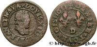 FRANCE Denier tournois, 1er buste enfantin au col fraisé, LOUIS XIII Lyon 1611 (17mm, 1,41g, 6h) -