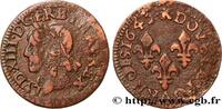 FRANCE Double tournois, type de Warin LOUIS XIII Bordeaux 1642 (20,5mm, 2,22g, 6h) -