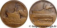FRANCE Médaille, Lancement du Croiseur Lamotte-Picquet, C MER ET MARINE : PAQUEBOTS, NAVIRES, BATEAUX 1927 (59mm, 90,32g, 12h) -