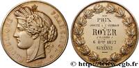 FRANCE Médaille, Prix de Joute à l’aviron MER ET MARINE : PAQUEBOTS, NAVIRES, BATEAUX 1877 (50,5mm, 65,85g, 12h) -